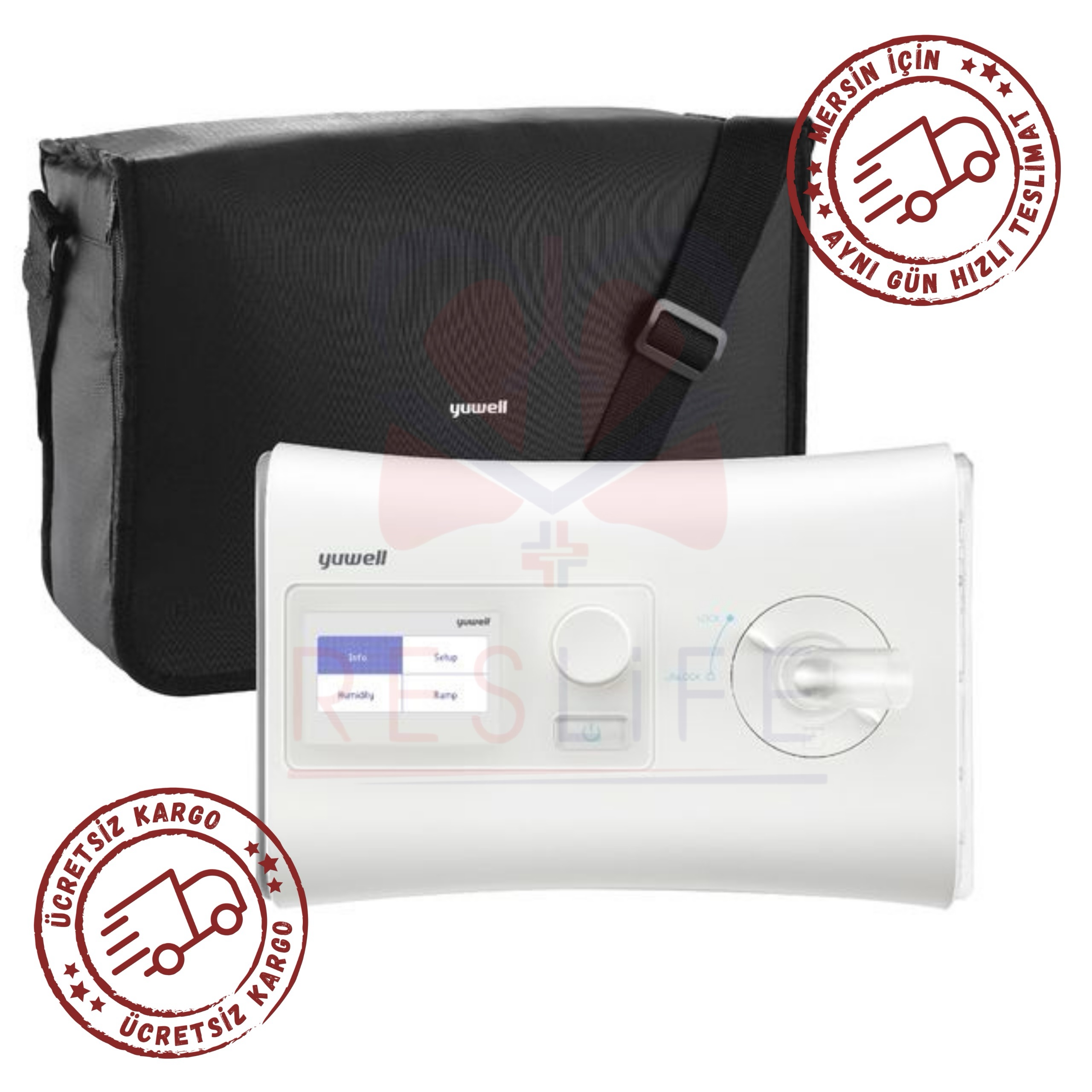 Yuwell Breathcare Yh-550 Auto Cpap Cihazı+Nemlendirici+Maske - Görsel 4