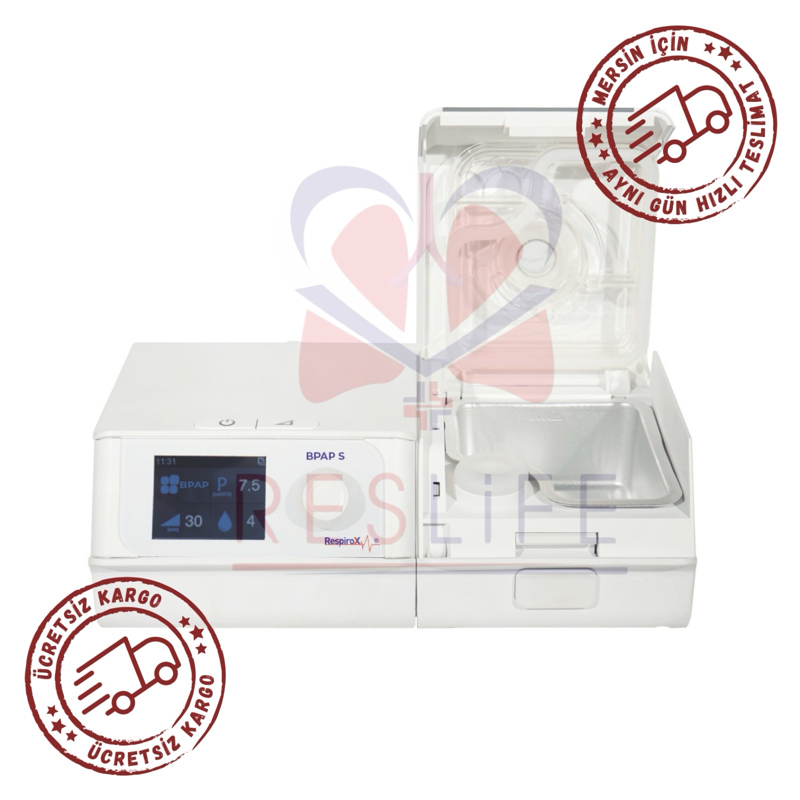 Respirox SoundSleep BPAP S Cihazı++Nemlendirici+RF-01 Tam Yüz Maskesi - Görsel 2