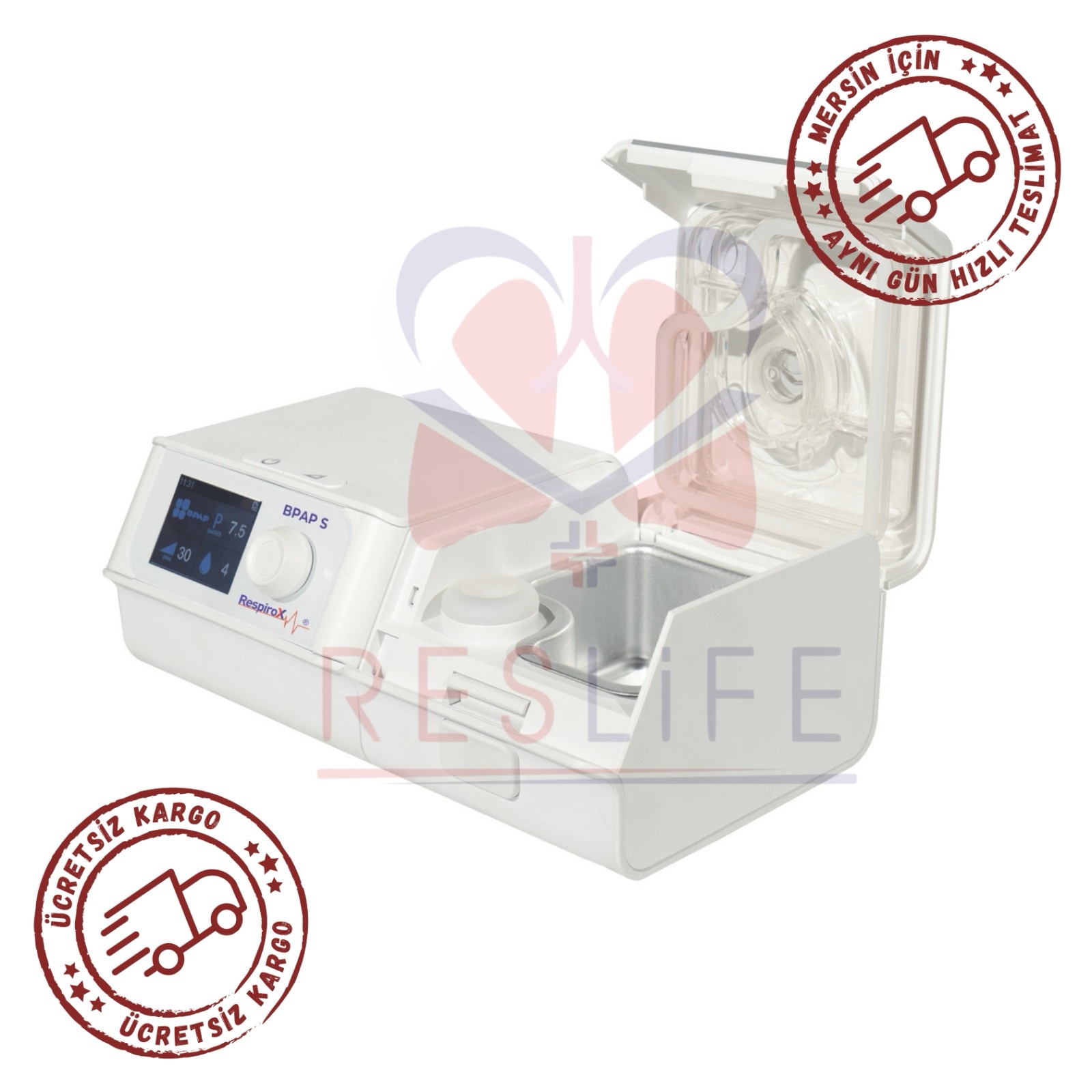 Respirox SoundSleep BPAP S Cihazı++Nemlendirici+RF-01 Tam Yüz Maskesi - Görsel 3