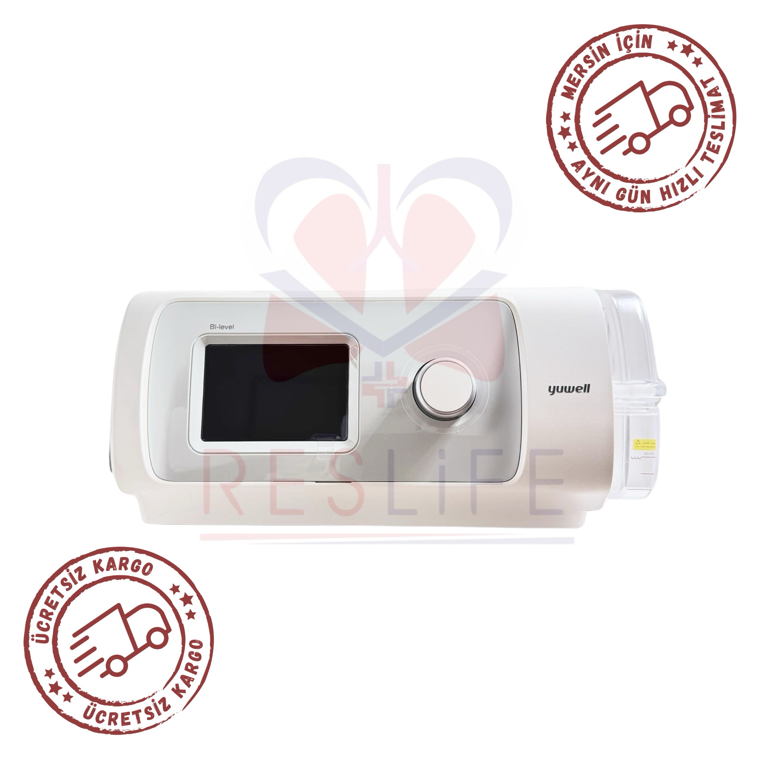 Yuwell Breathcare Yh-820 Bpap Cihazı+Nemlendirici+YN-02 Nazal (Burun) Maskesi