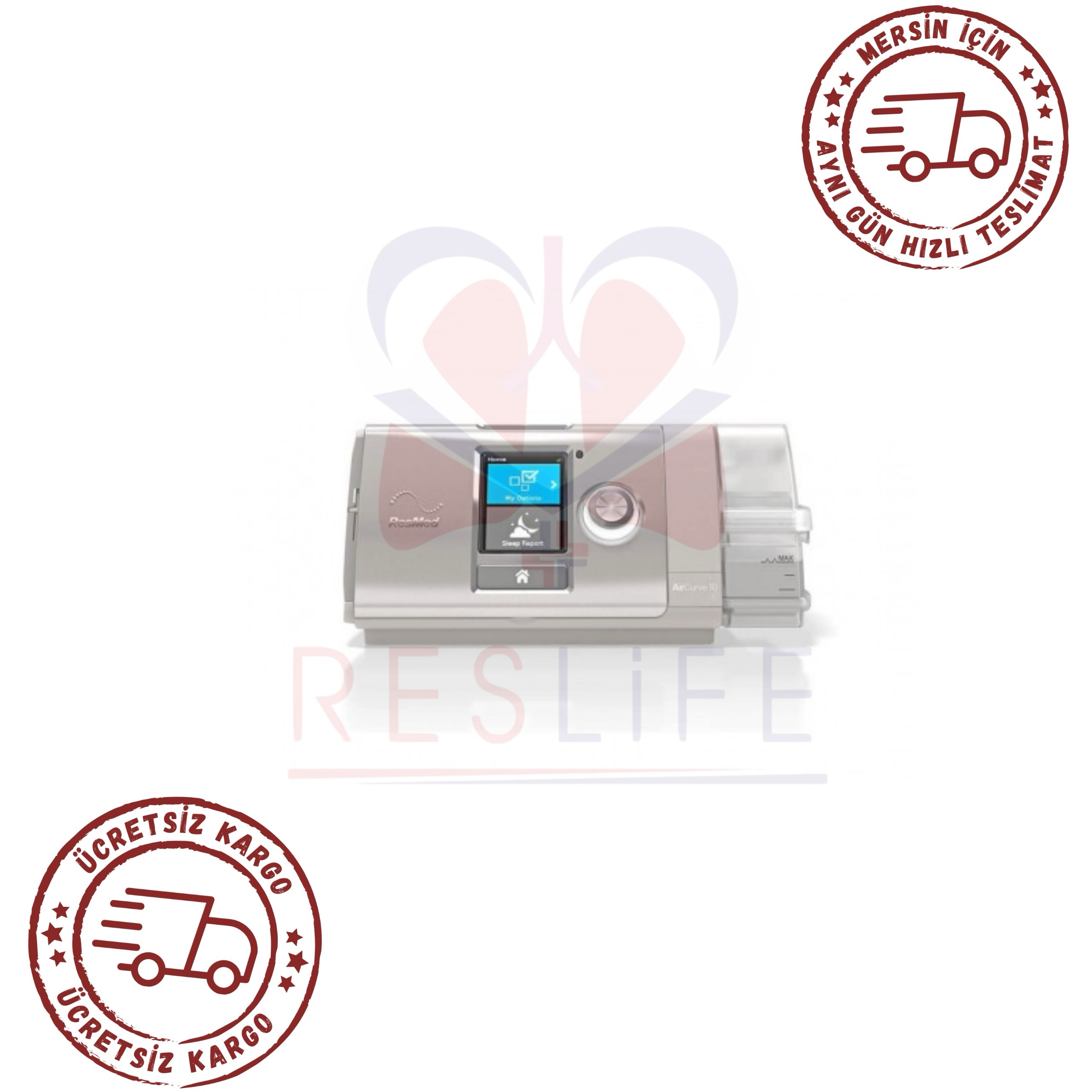 Resmed Aircurve 10 Bpap ST Cihazı +Nemlendirici+Mirage Fx Maske